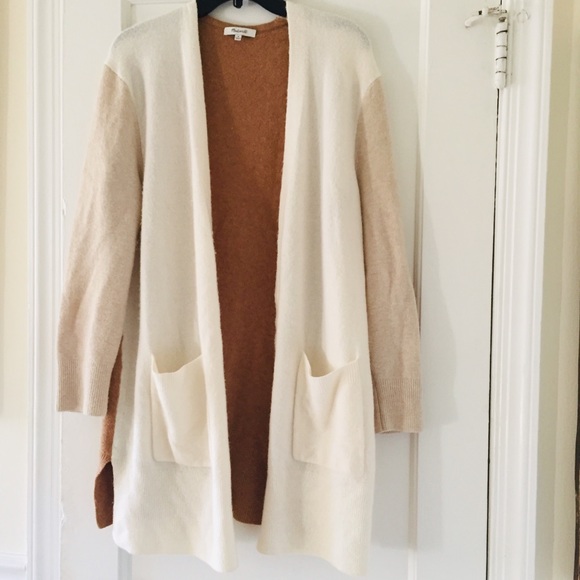 Madewell Kent Heather Color Block Alpaca Blend Open Cardigan - Picture 5 of 8